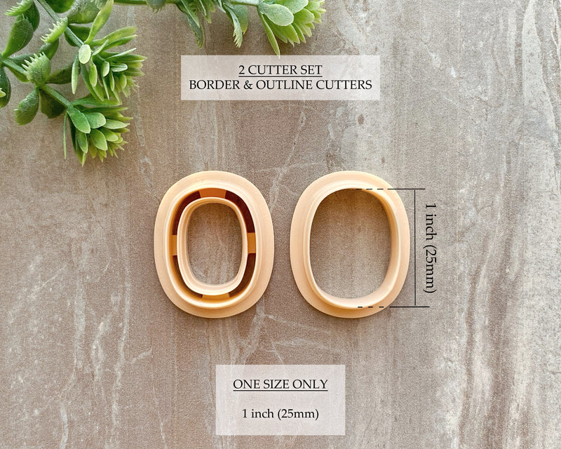 Round Simple Border Clay Cutter - Border & Outline Options