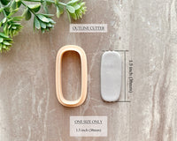 Long Oval Simple Border Clay Cutter - Border & Outline Options