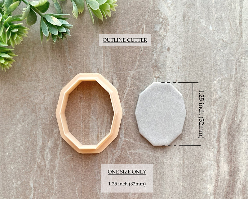 Decagon Simple Border Clay Cutter - Border & Outline Options