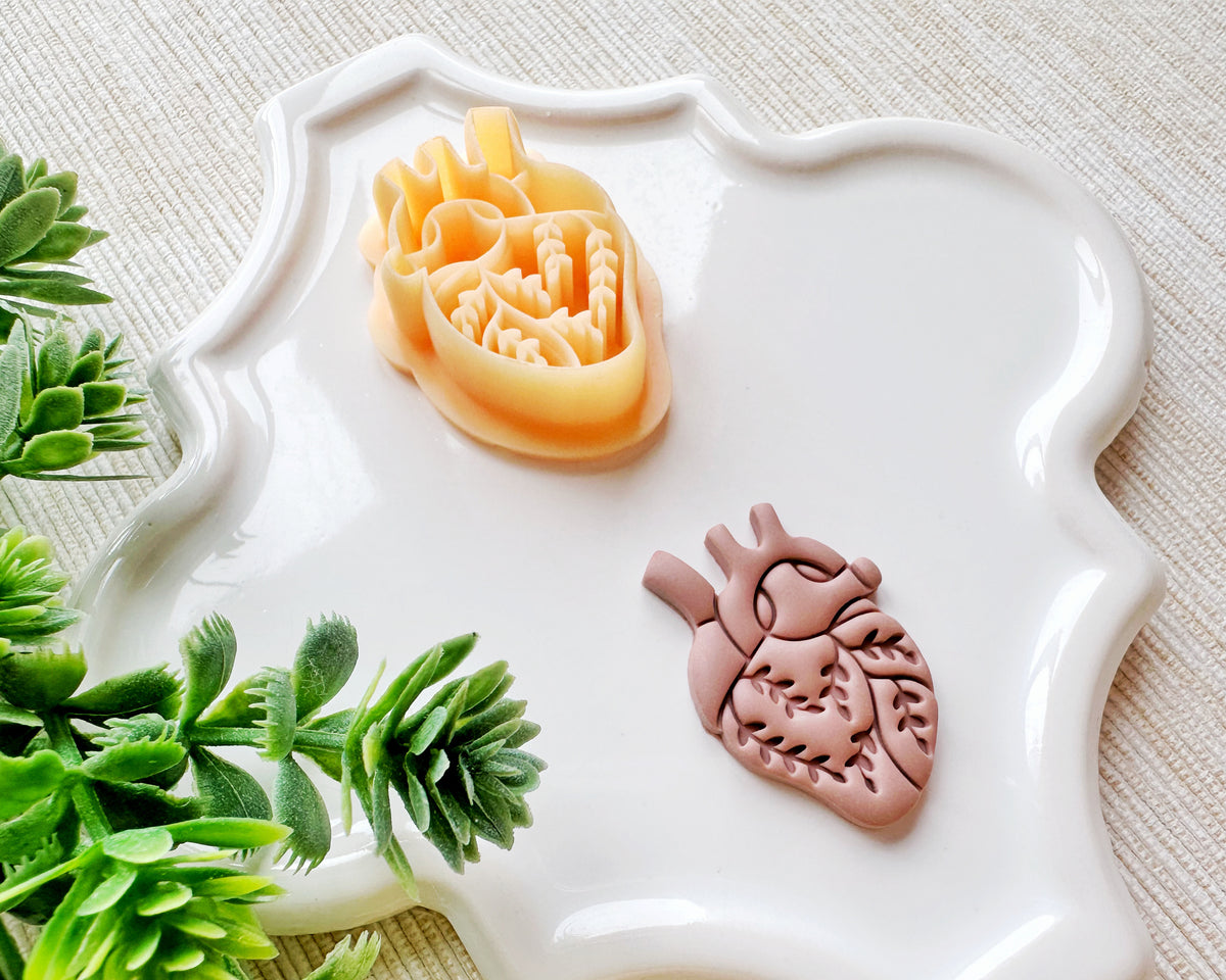 Floral Anatomical Heart Clay Cutter - Mystical Collection