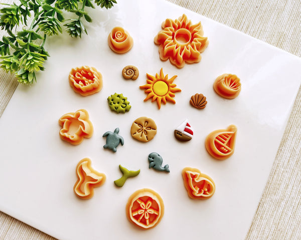 Sea Life Clay Cutter Set – Ocean-Themed Polymer Clay Cutters for Earrings & Crafts