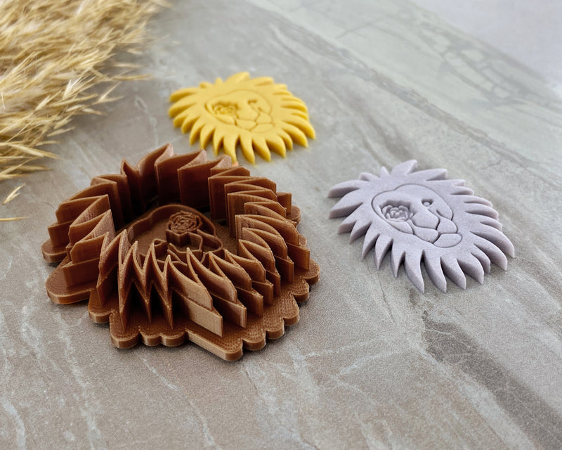 Lion with Rose Clay Cutter with Stamp | SunflowerBlossomsB Collab