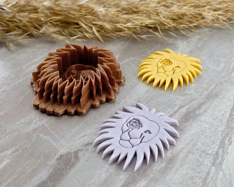 Lion with Rose Clay Cutter with Stamp | SunflowerBlossomsB Collab