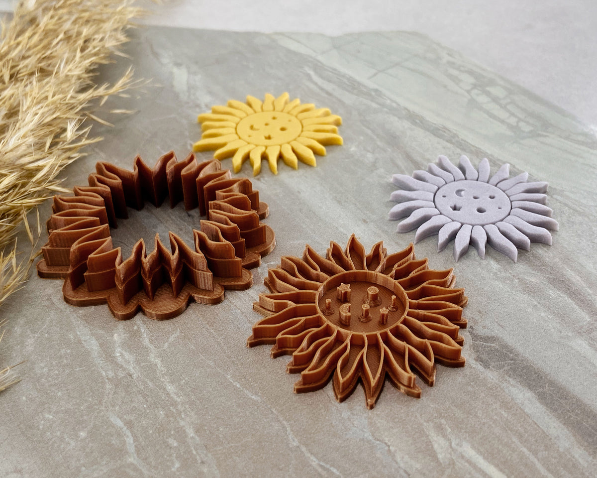 Celestial Sun Clay Cutter with Stamp | SunflowerBlossomsB Collab