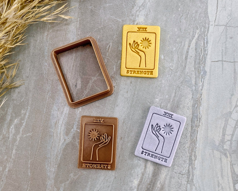 Strength Tarot Card Clay Cutter with Stamp | SunflowerBlossomsB Collab