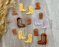 Cowboy Boots Clay Cutter Set with Stamps | SunflowerBlossomsB Collab