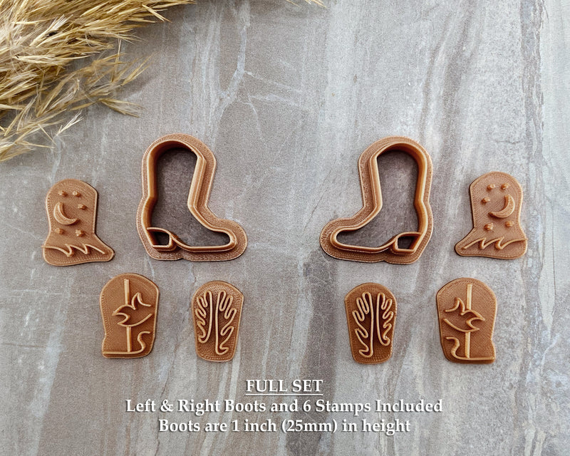 Cowboy Boots Clay Cutter Set with Stamps | SunflowerBlossomsB Collab