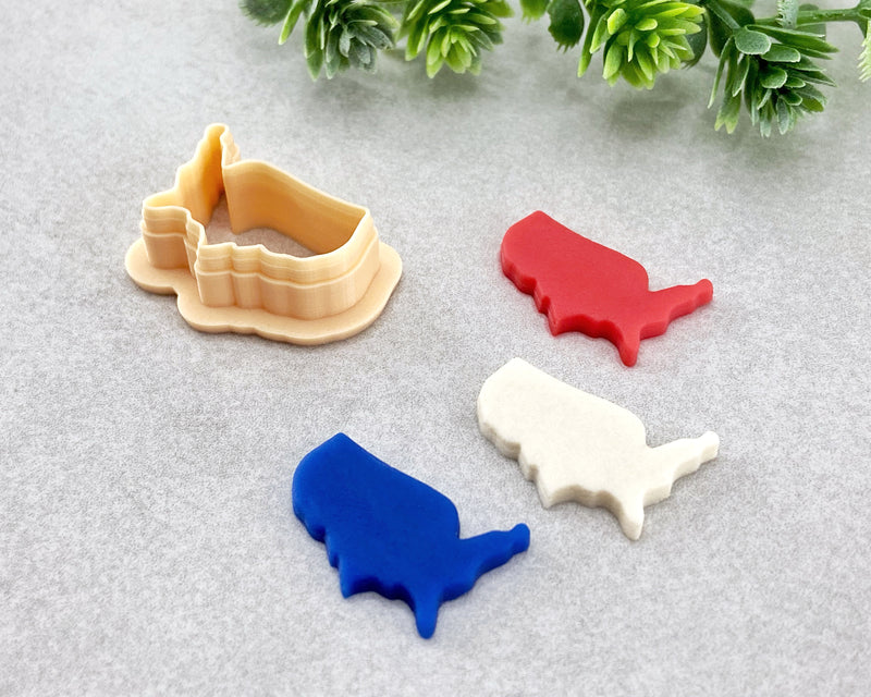 US Map Outline Clay Cutter - 4th of July