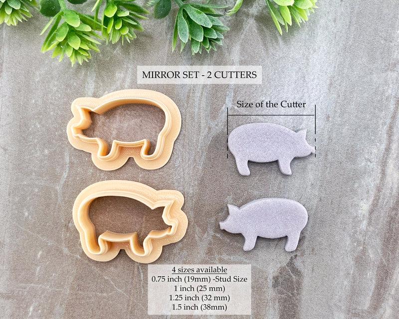 Pig Clay Cutter - Animal Cutters Collection / Single or Mirrored