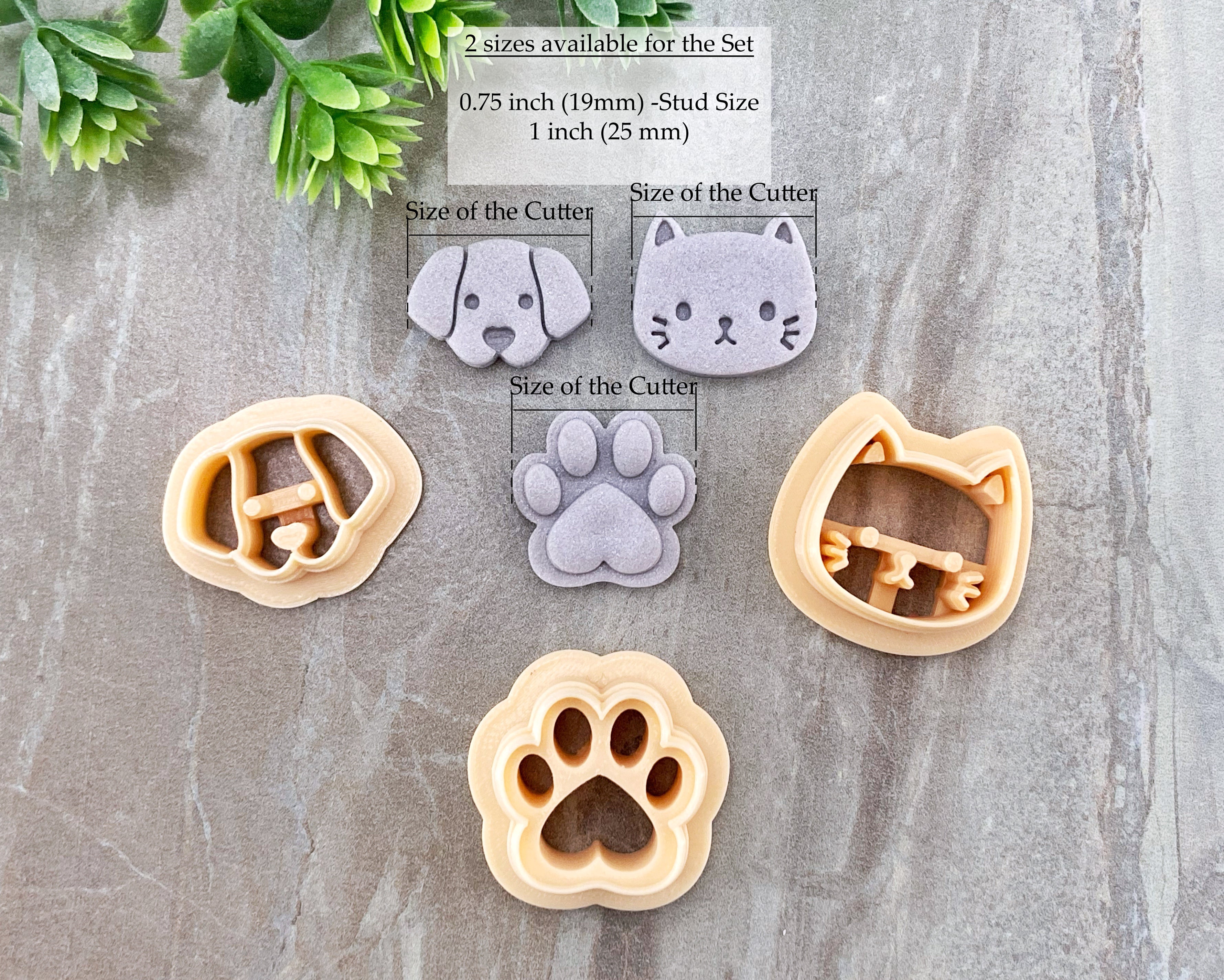Polymer clay cutter 3D print cutters Jewelry Earrings Cat shape