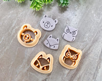 Owl, Bear & Fox Clay Cutter Set of 3 - Animal Cutters Collection