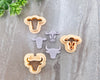 Cow & Bull Head Clay Cutter Set of 3 - Animal Cutters Collection