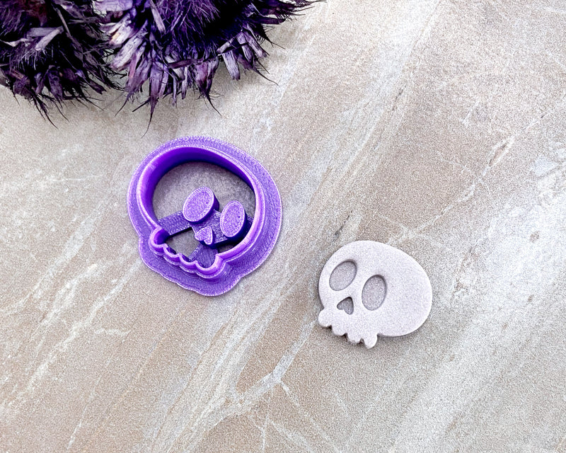 Skull Halloween Clay Cutter / Single or Mirrored Set