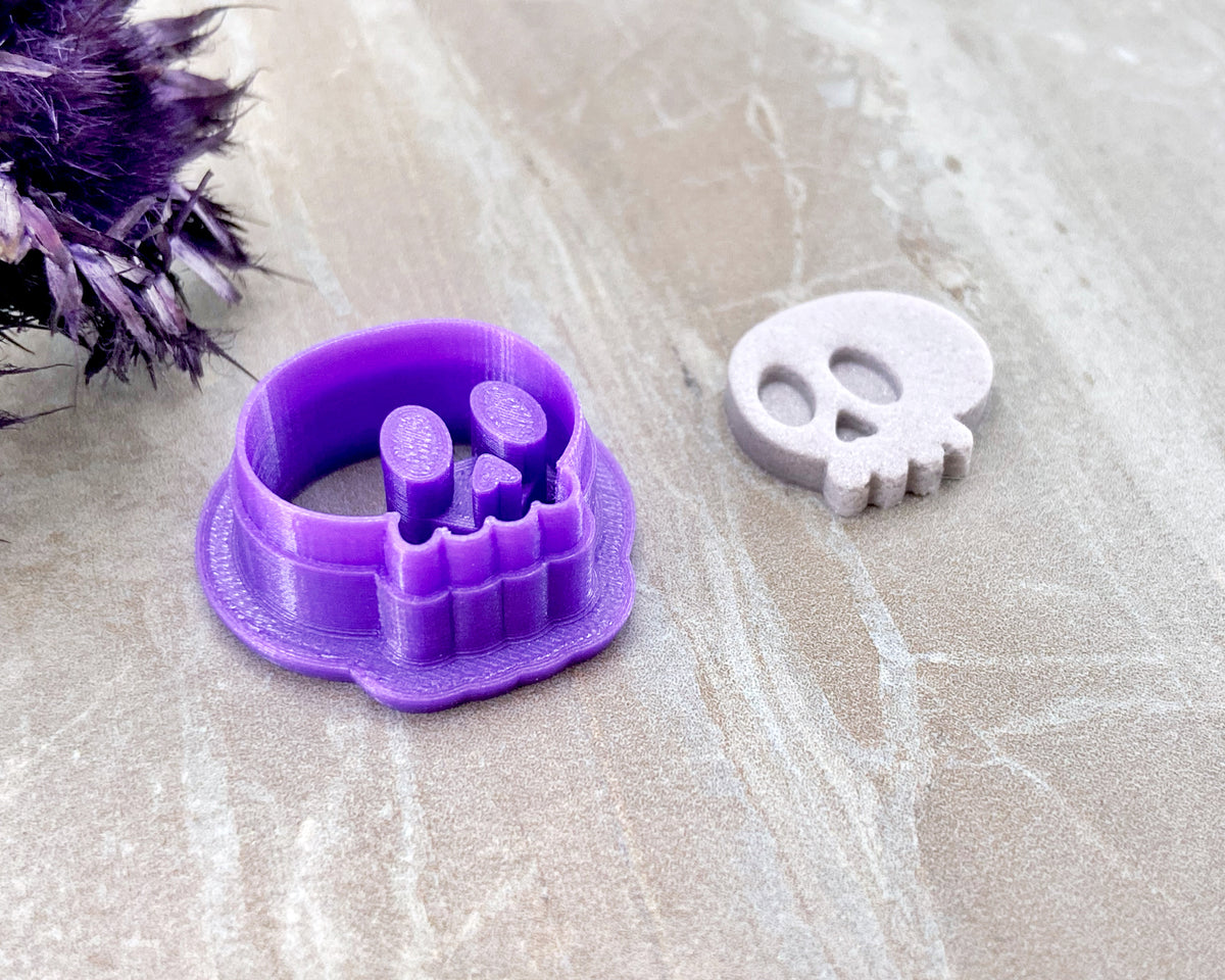 Skull Halloween Clay Cutter / Single or Mirrored Set