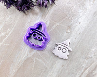 Ghost Witch Halloween Clay Cutter / Single or Mirrored Set