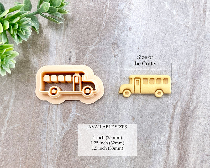 Yellow School Bus Clay Cutter / Single or Mirrored Set / Back to School