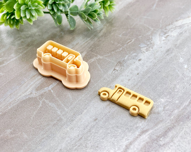 Yellow School Bus Clay Cutter / Single or Mirrored Set / Back to School