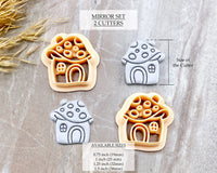 Mushroom House Fall Clay Cutter / Single or Mirrored Set