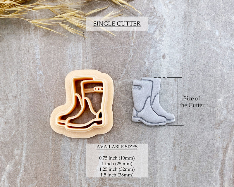 Rain Boots Fall Clay Cutter / Single or Mirrored Set