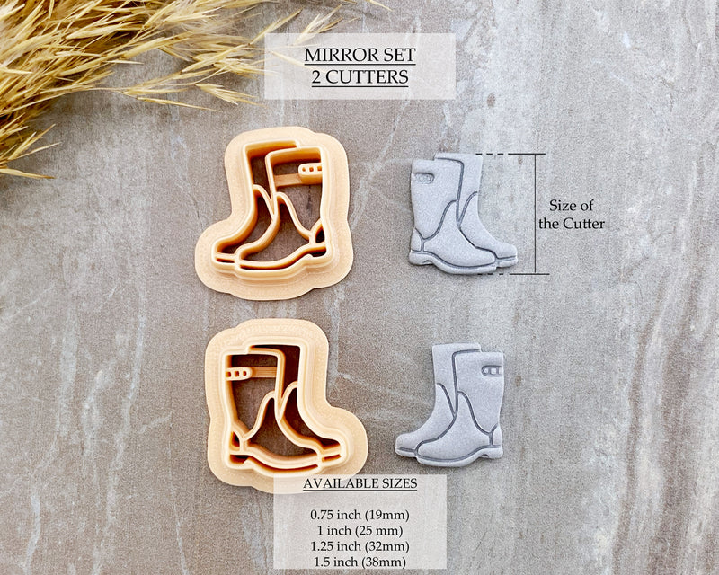 Rain Boots Fall Clay Cutter / Single or Mirrored Set