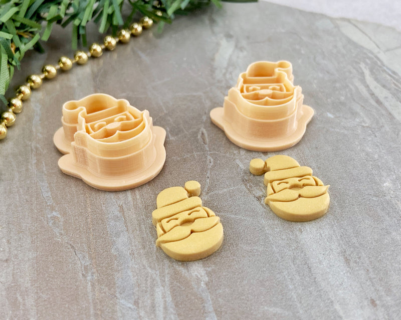 Santa Christmas Clay Cutter / Single or Mirrored Set