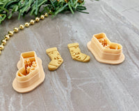 Embossing Stocking Christmas Clay Cutter / Single or Mirrored Set