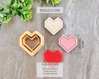 Geometric Border Heart Clay Cutter | Valentine's Day 2022