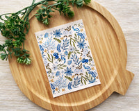 Blue Flowers Floral Transfer Sheet