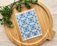 Blue Floor Tiles Ethnic Transfer Sheet