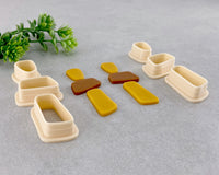 Cornered Organic Clay Cutter Set of 3 or 6 - BabylonCutters