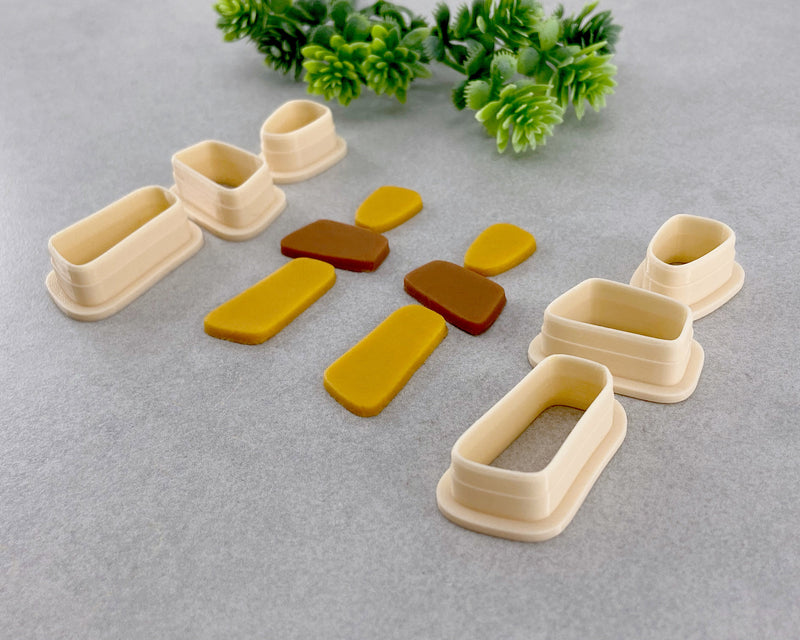 Cornered Organic Clay Cutter Set of 3 or 6 - BabylonCutters