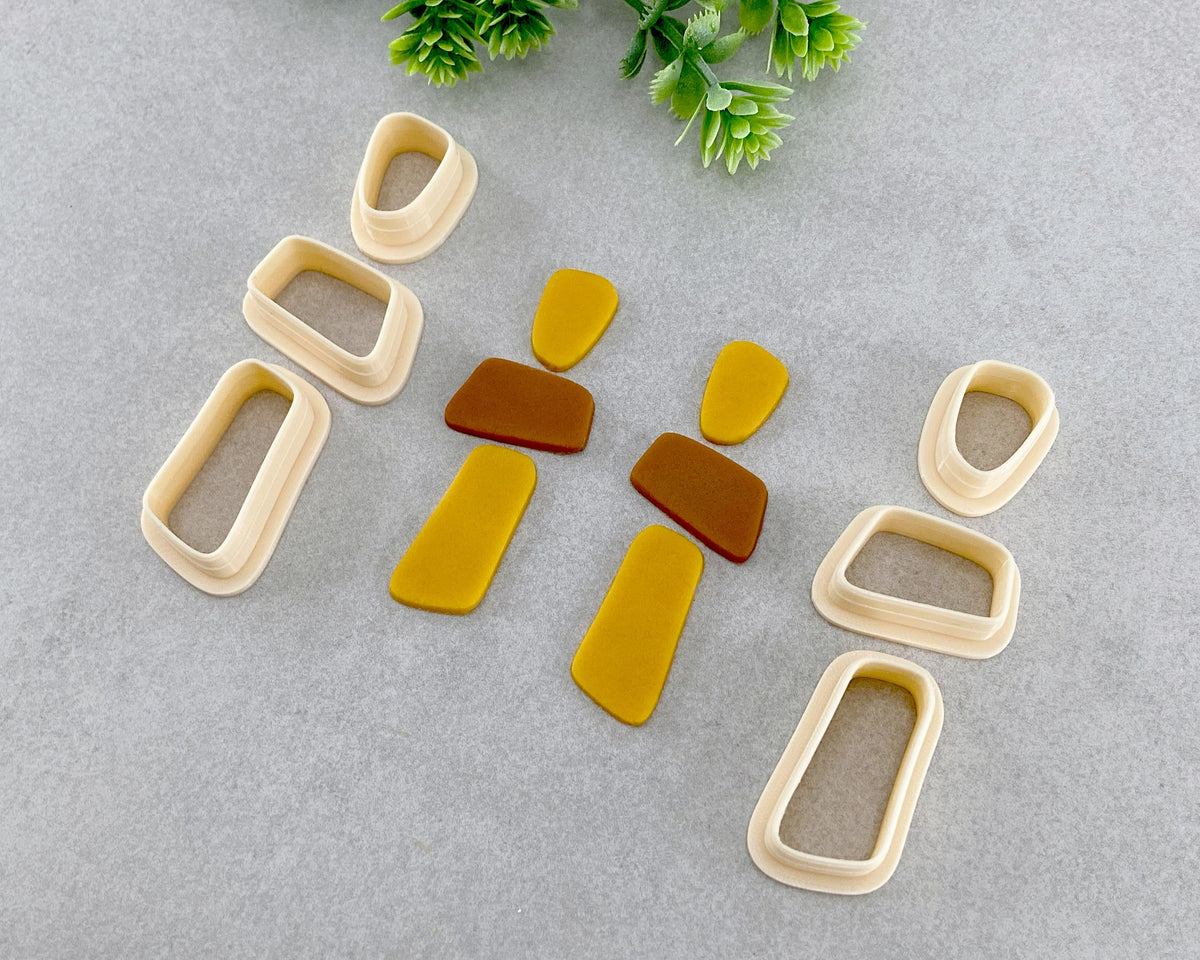 Cornered Organic Clay Cutter Set of 3 or 6 - BabylonCutters