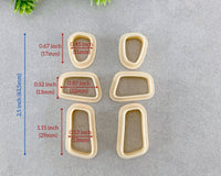 Cornered Organic Clay Cutter Set of 3 or 6 - BabylonCutters