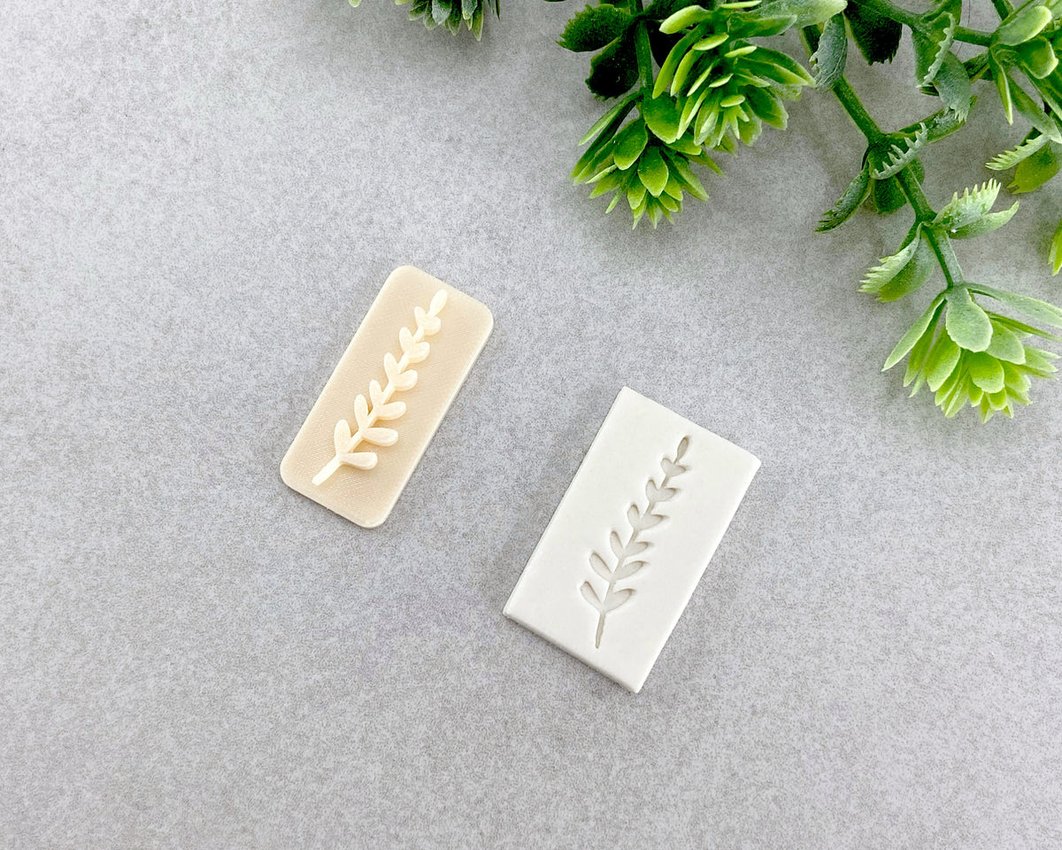 Leafy Botanical Branch Clay Stamp - BabylonCutters