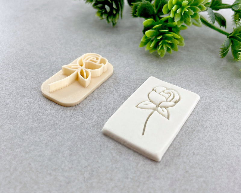 Floral Rose Clay Stamp - BabylonCutters