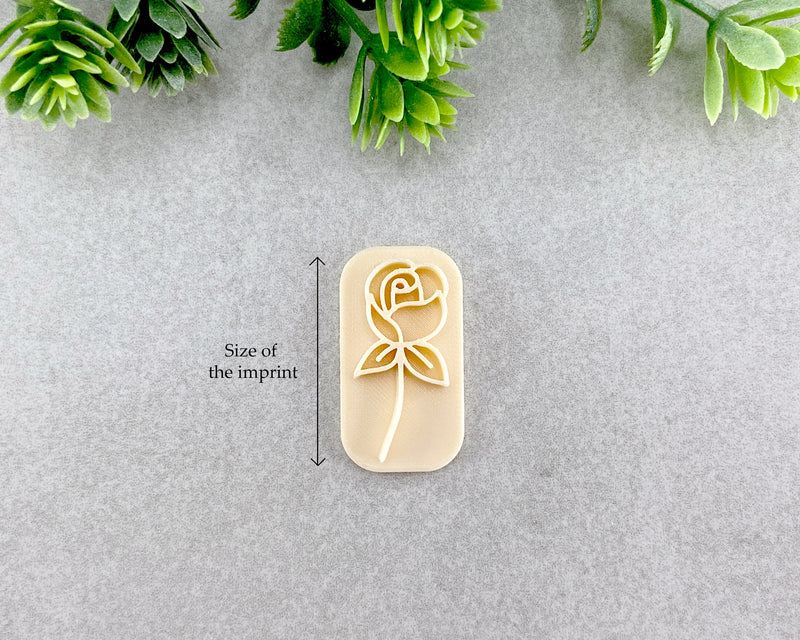 Floral Rose Clay Stamp - BabylonCutters