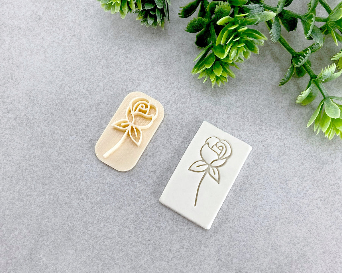 Floral Rose Clay Stamp - BabylonCutters