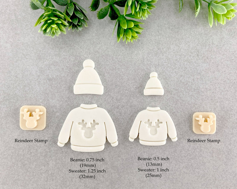 Sweater & Beanie Clay Cutter Set with Stamps - BabylonCutters