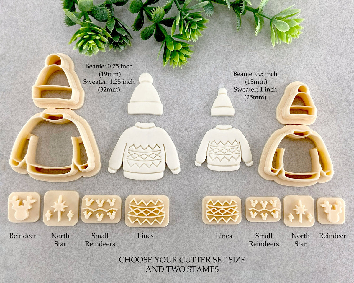 Sweater & Beanie Clay Cutter Set with Stamps - BabylonCutters