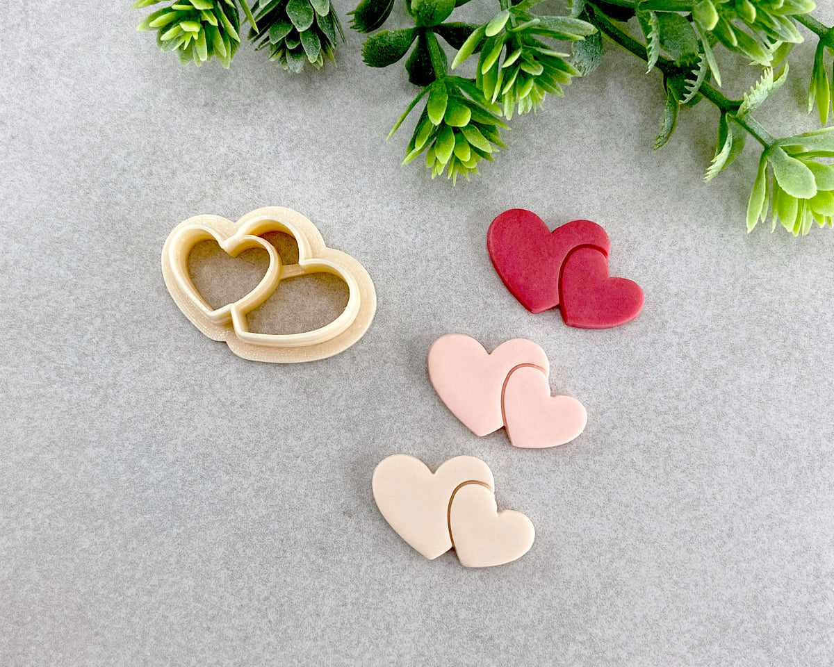 Double Heart Valentine's Day Clay Cutter - BabylonCutters