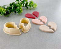 Broken Heart Valentine's Day Clay Cutter Set of 2 - BabylonCutters