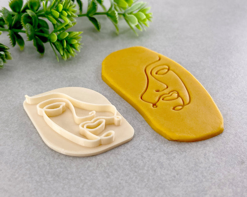 Woman Face Clay Stamp - BabylonCutters