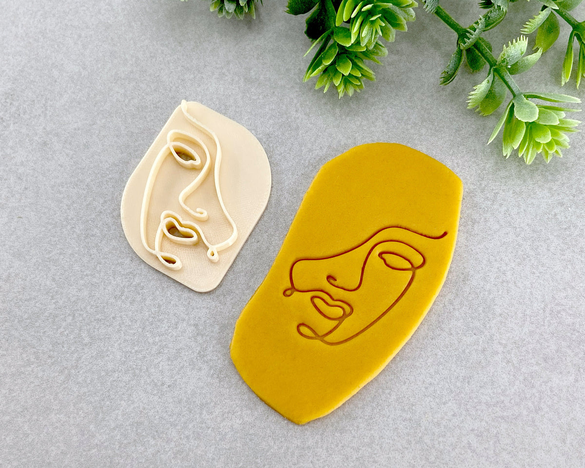 Woman Face Clay Stamp - BabylonCutters