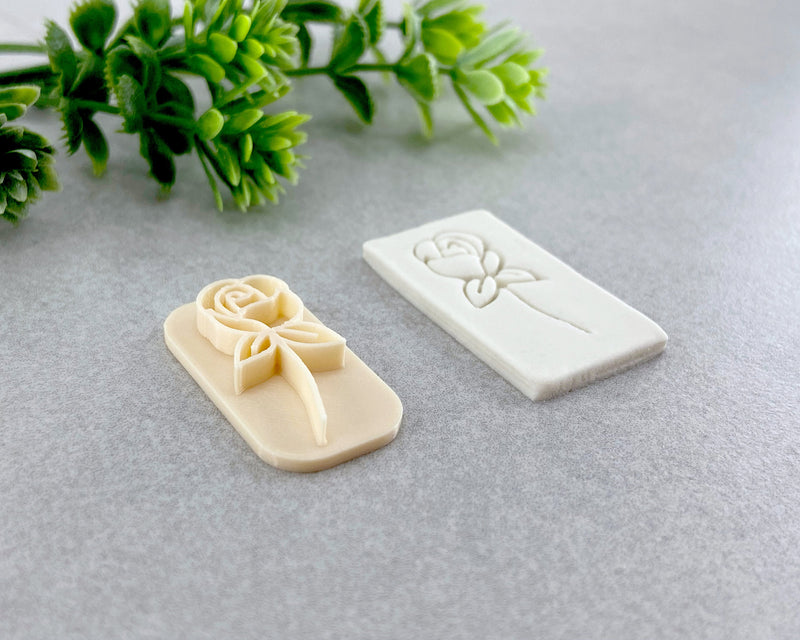 Floral Rose Clay Stamp - BabylonCutters