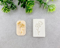 Two Flowers Clay Stamp - BabylonCutters