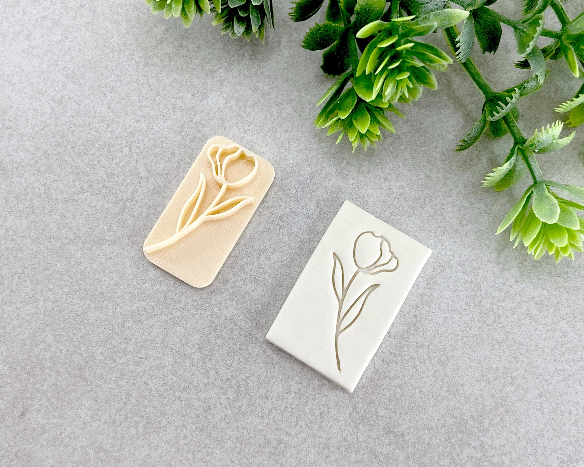 Polymer Clay Embossing Stamps Flower Clay Texture Stamps, Floral Clay Stamps  
