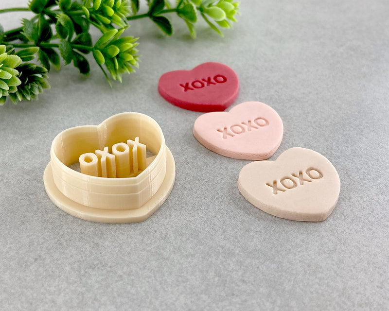 XOXO Candy Hearts Valentine's Day Clay Cutter - BabylonCutters