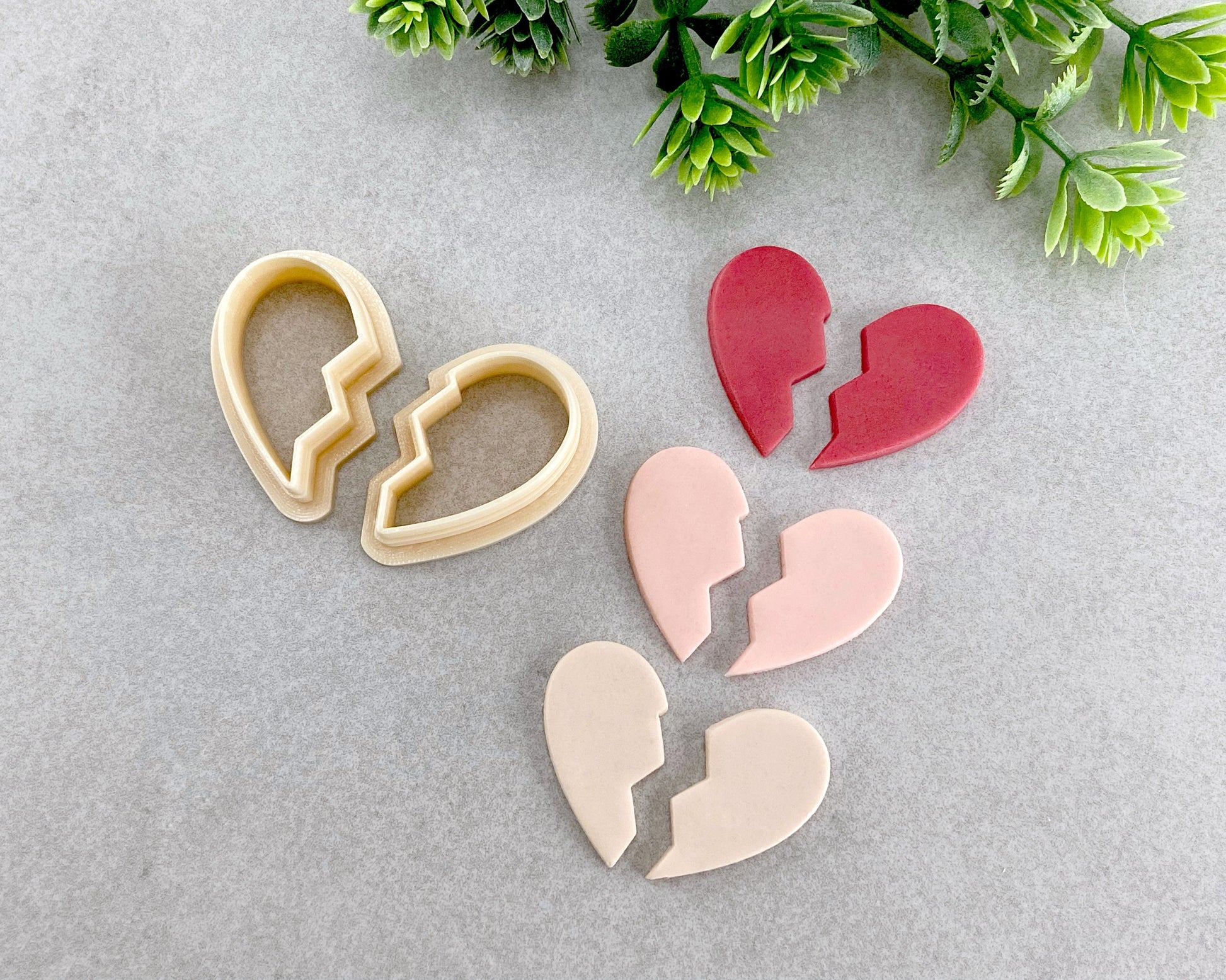 Heart Shape 2 Clay Cutter, Heart Clay Cutter, Valentine Polymer Clay Cutters,  Earring Jewelry Making 