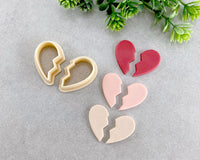 Broken Heart Valentine's Day Clay Cutter Set of 2 - BabylonCutters