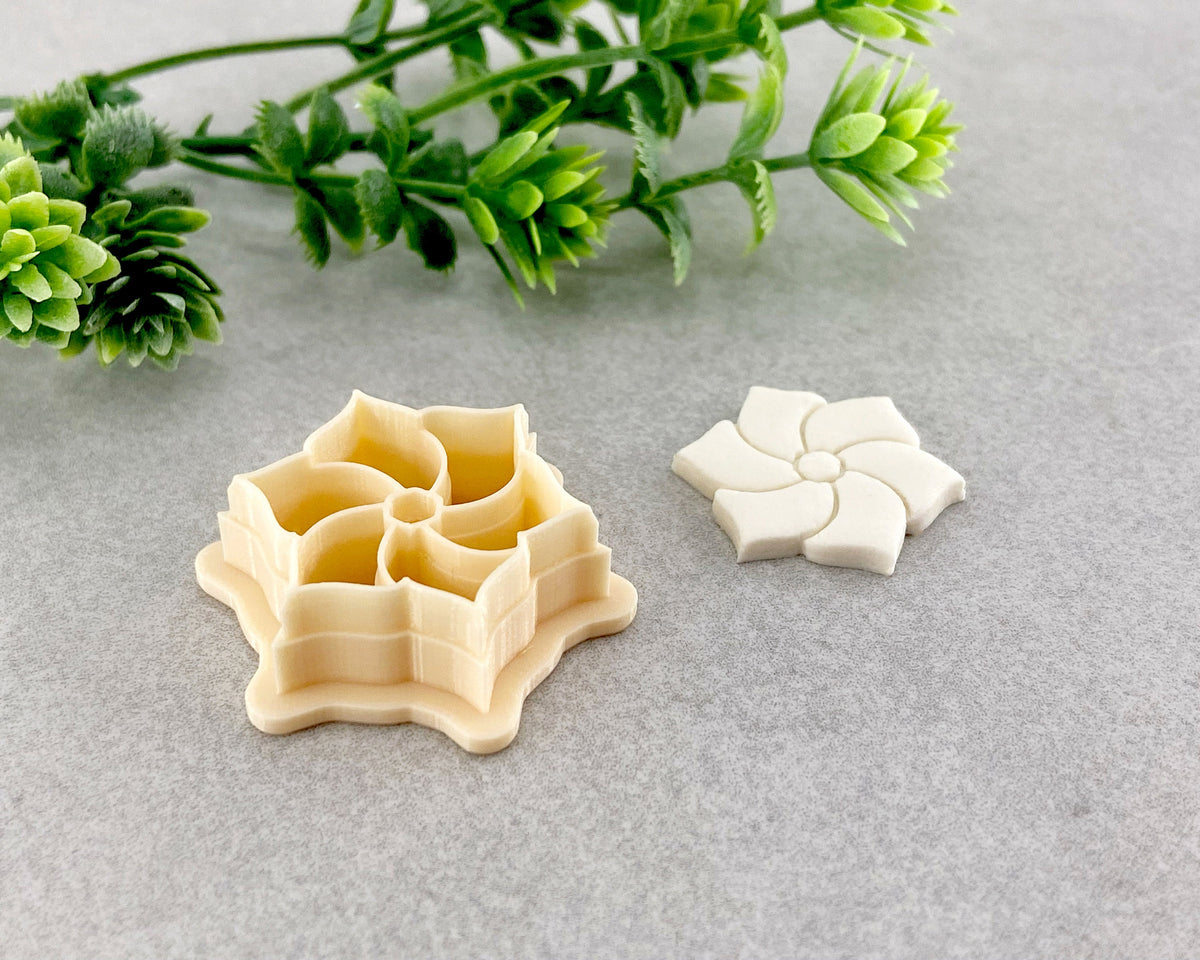 Twisting 6 Petal Flower Spring Clay Cutter - BabylonCutters